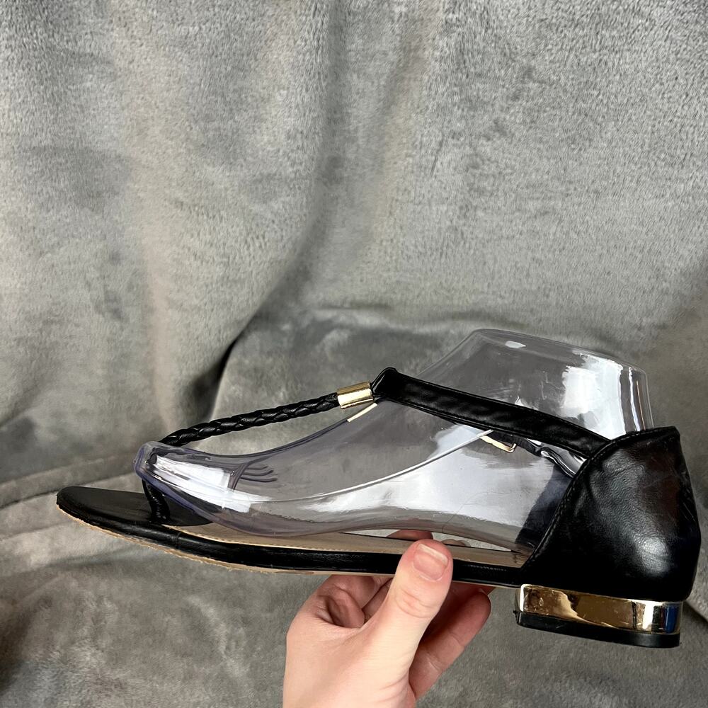 Vince Camuto Thong Flat Sandals Womens 8.5 Black Leather Summer - Picture 11 of 11